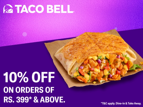 10% off at Taco Bell Dining And Take Aways!