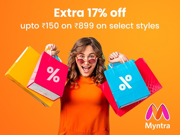 Extra 17% off on 899 upto 150 on select styles