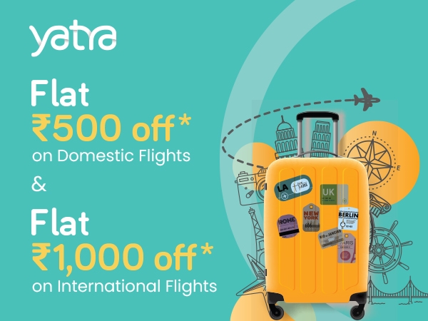 Flat ₹500 off on Domestic Flights and Flat ₹1000 off on International Flights