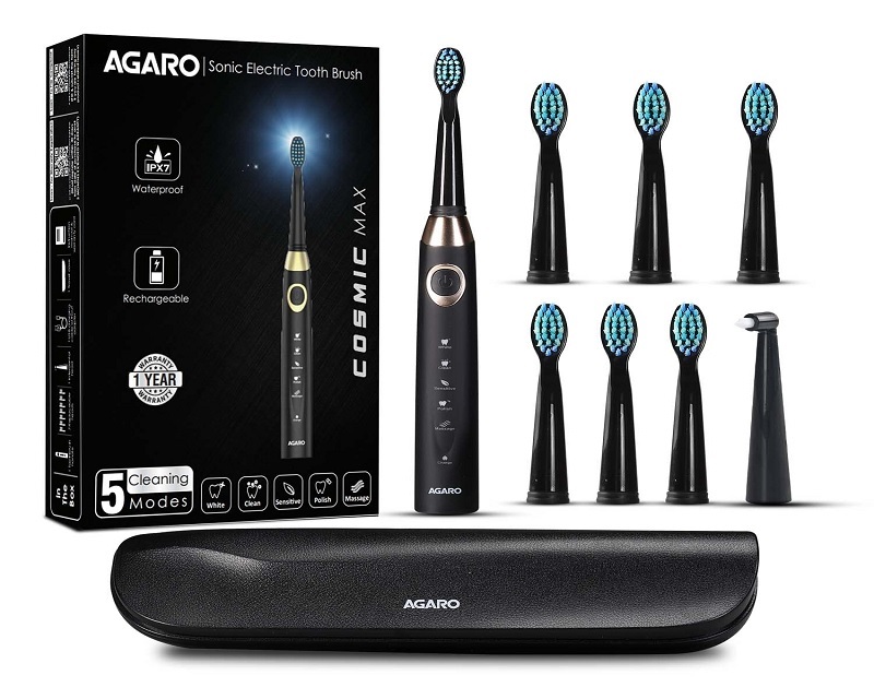 AGARO COSMIC PLUS MAX Sonic Electric tooth brush  (Black) (33534 )