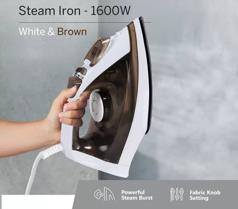 Instaplay Deluxe Plus 1600 W Steam Iron  (Brown and White)