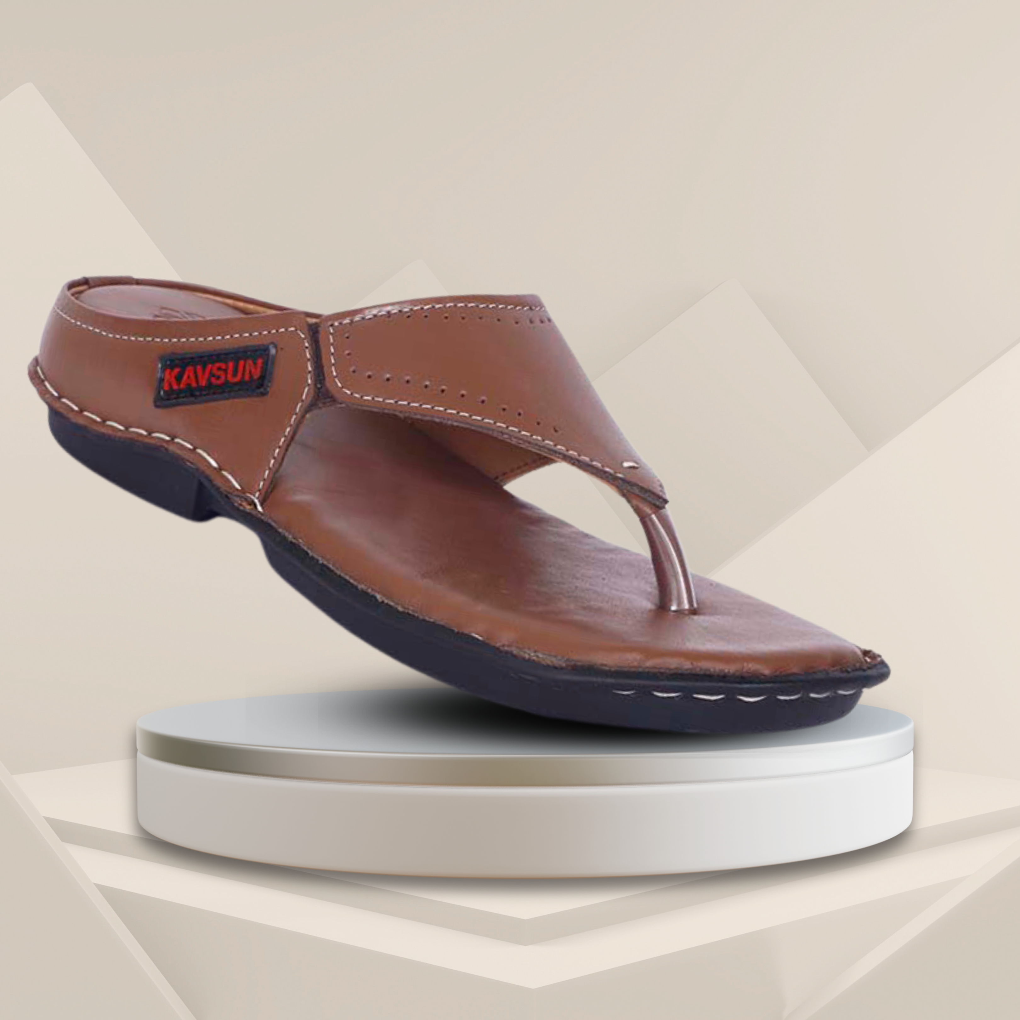 Men's genuine leather discount slippers