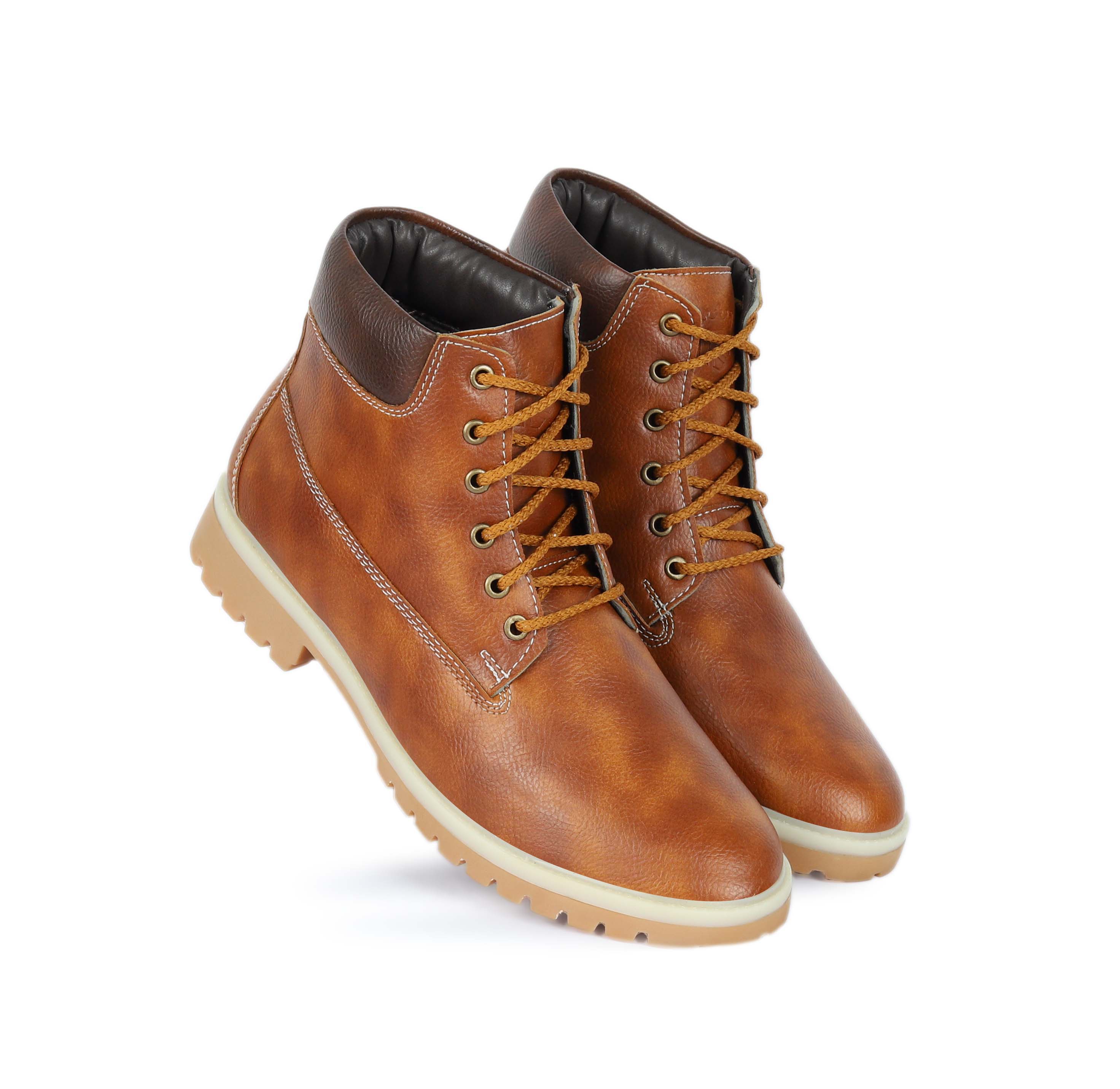 Kavsun Leatherite Ankle Boots For Men Tan (KV4008)