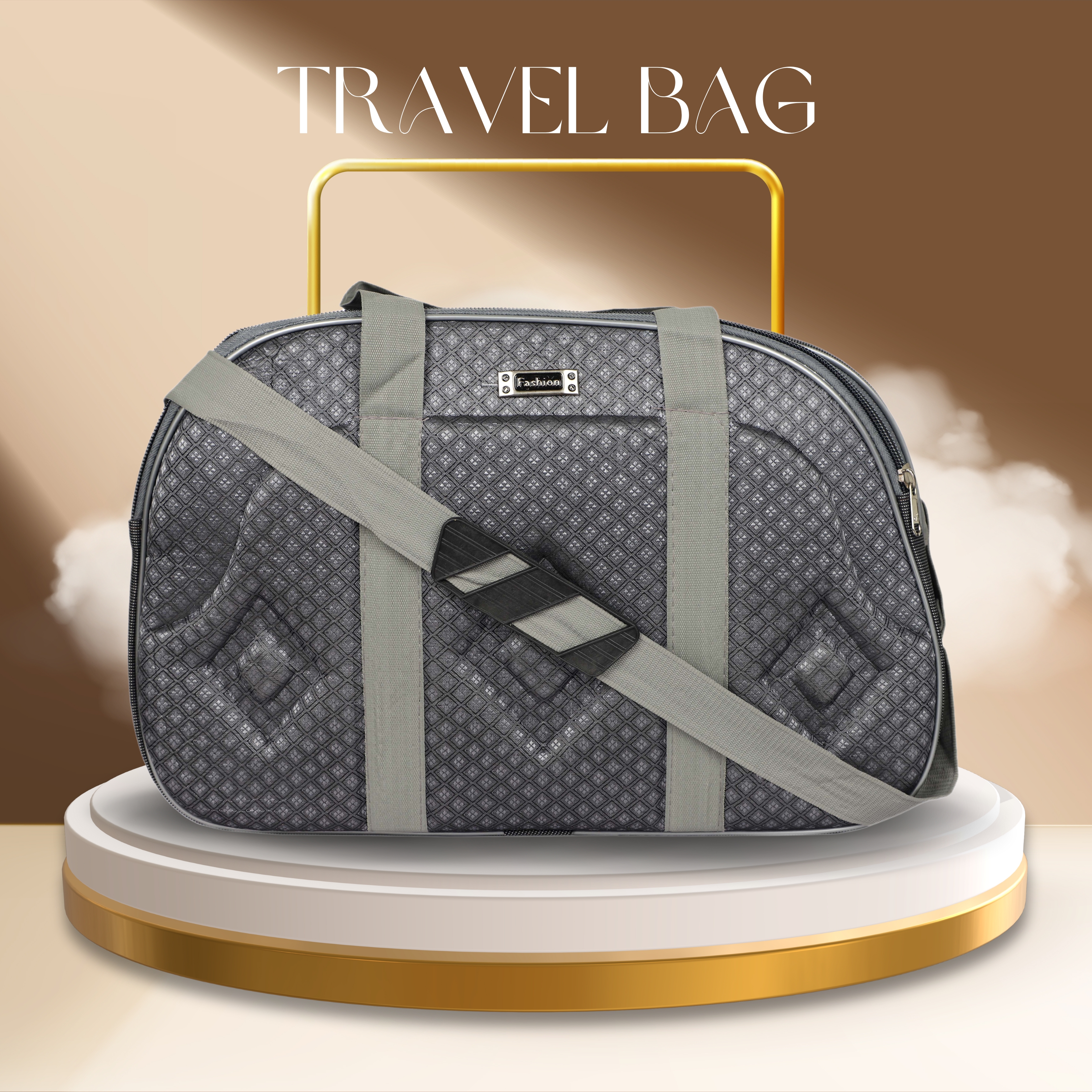 KAVSUN Grey Travel Bag Without Wheels