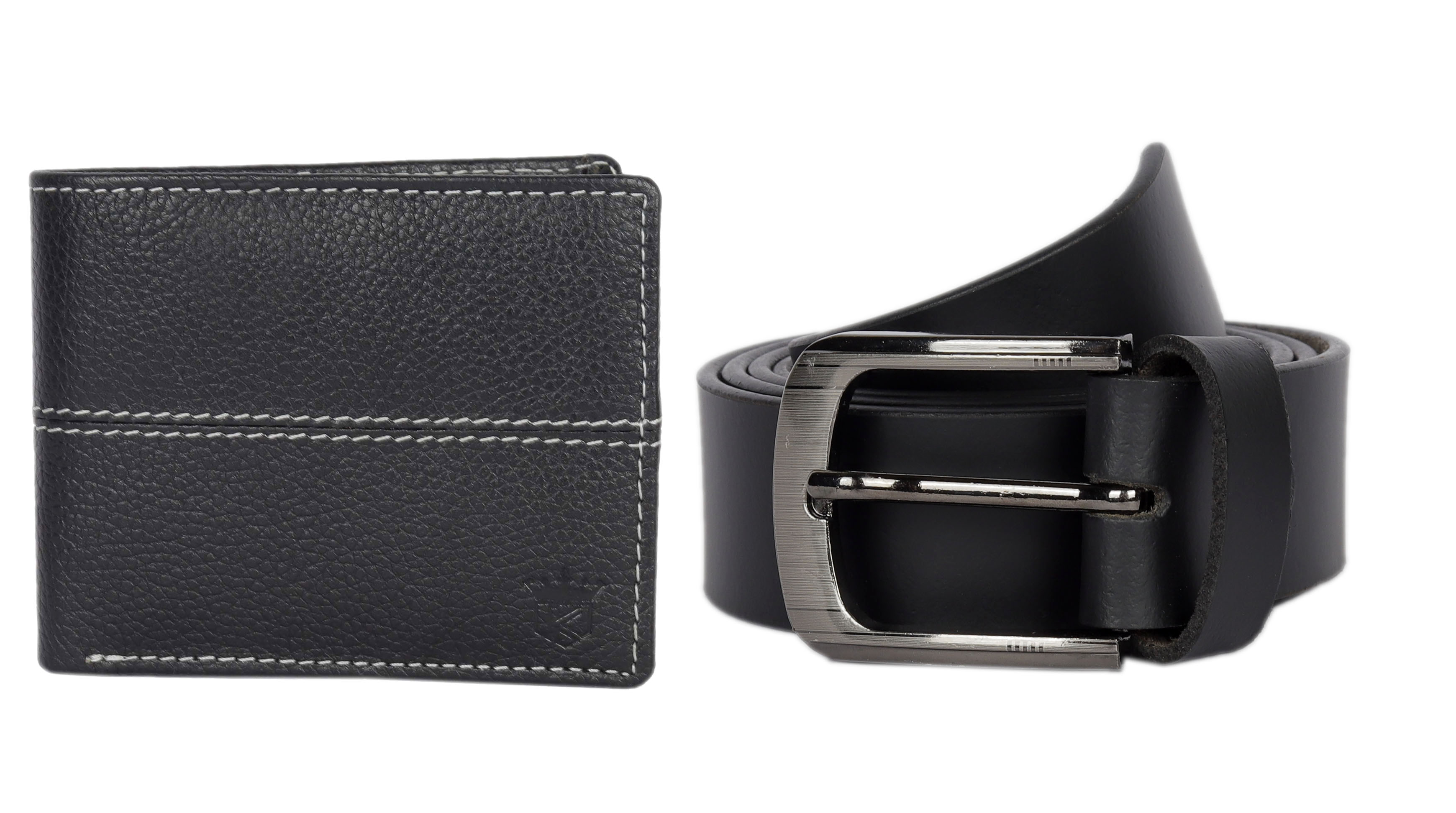 KAVSUN Genuine Leather Belt And Wallet For Men