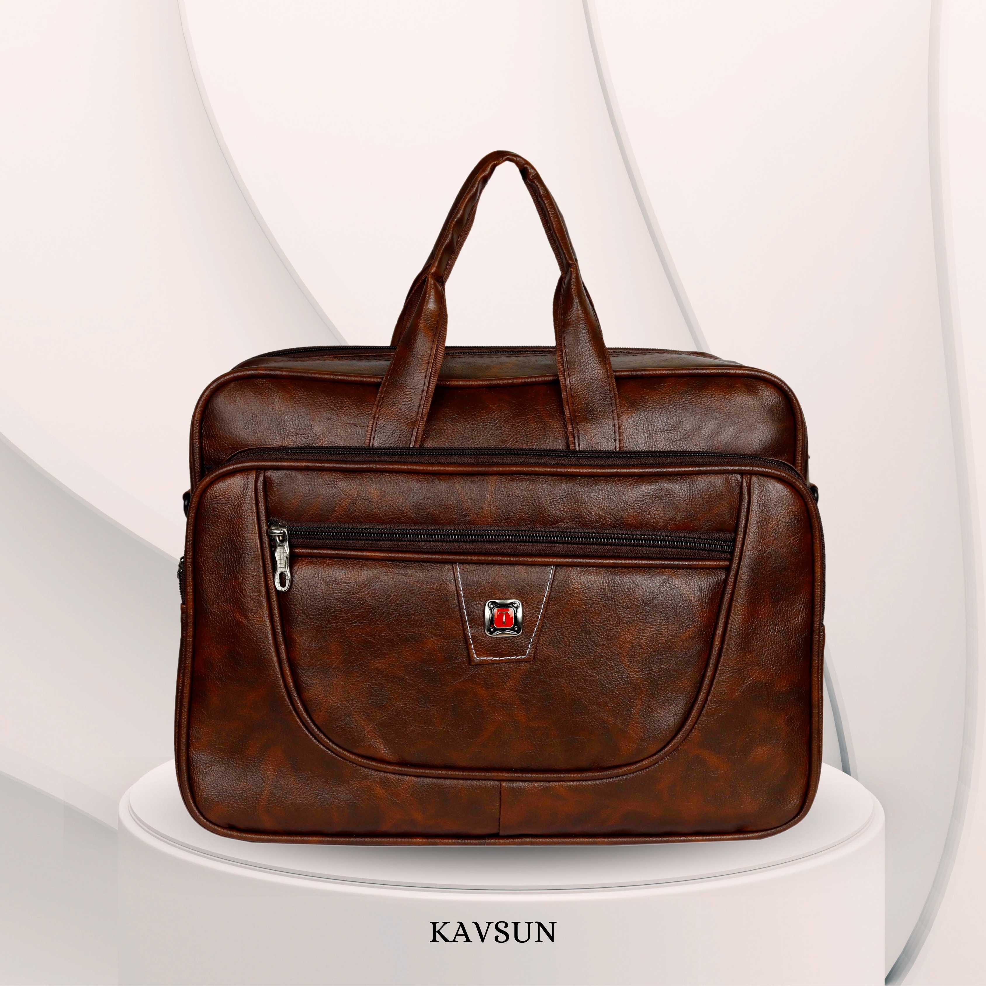 KAVSUN Brown Laptop Bag With Two Big Compartment (KVBAG-32)