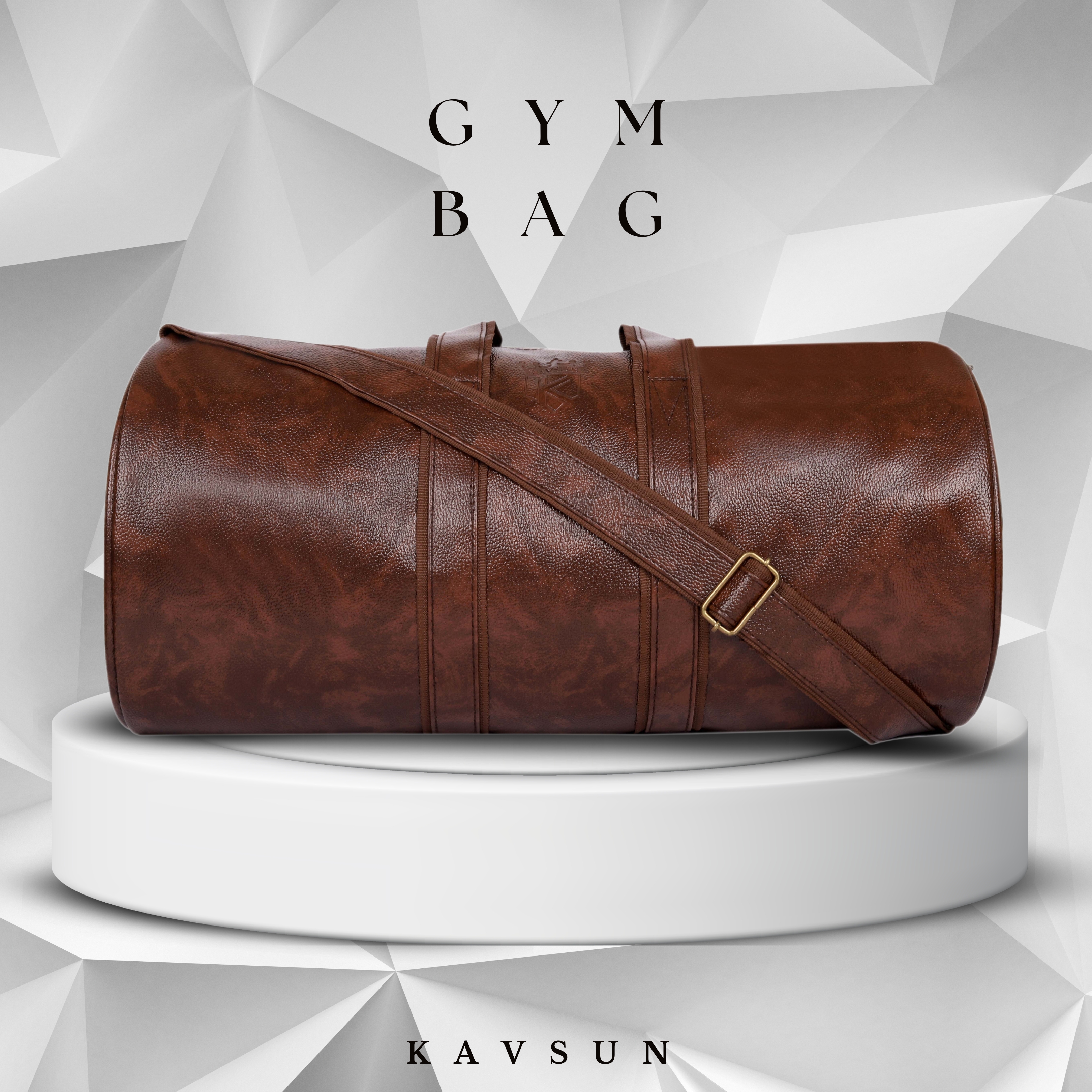 Kavsun Unisex Premium Gym Bag Brown (KVBag-G2)