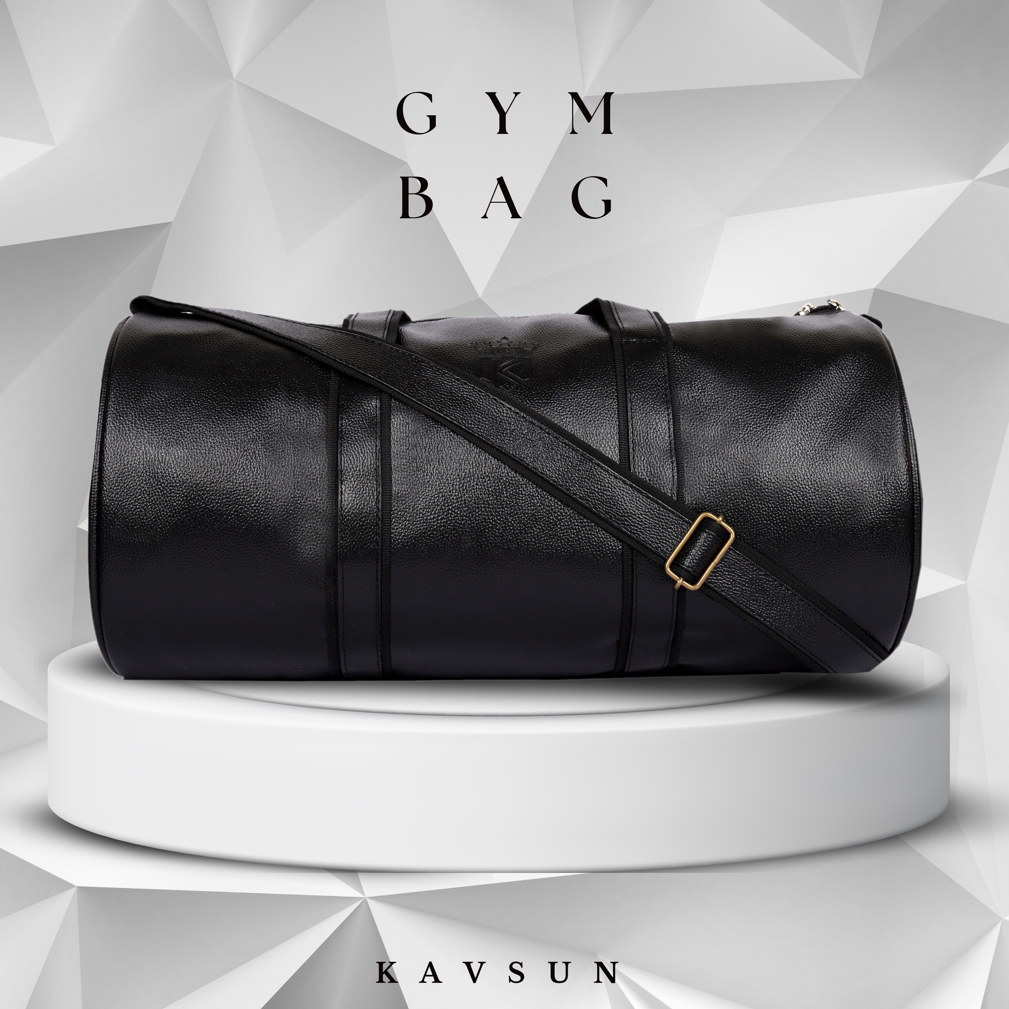 Kavsun Unisex Premium Gym Bag Black (KVBag-G3)