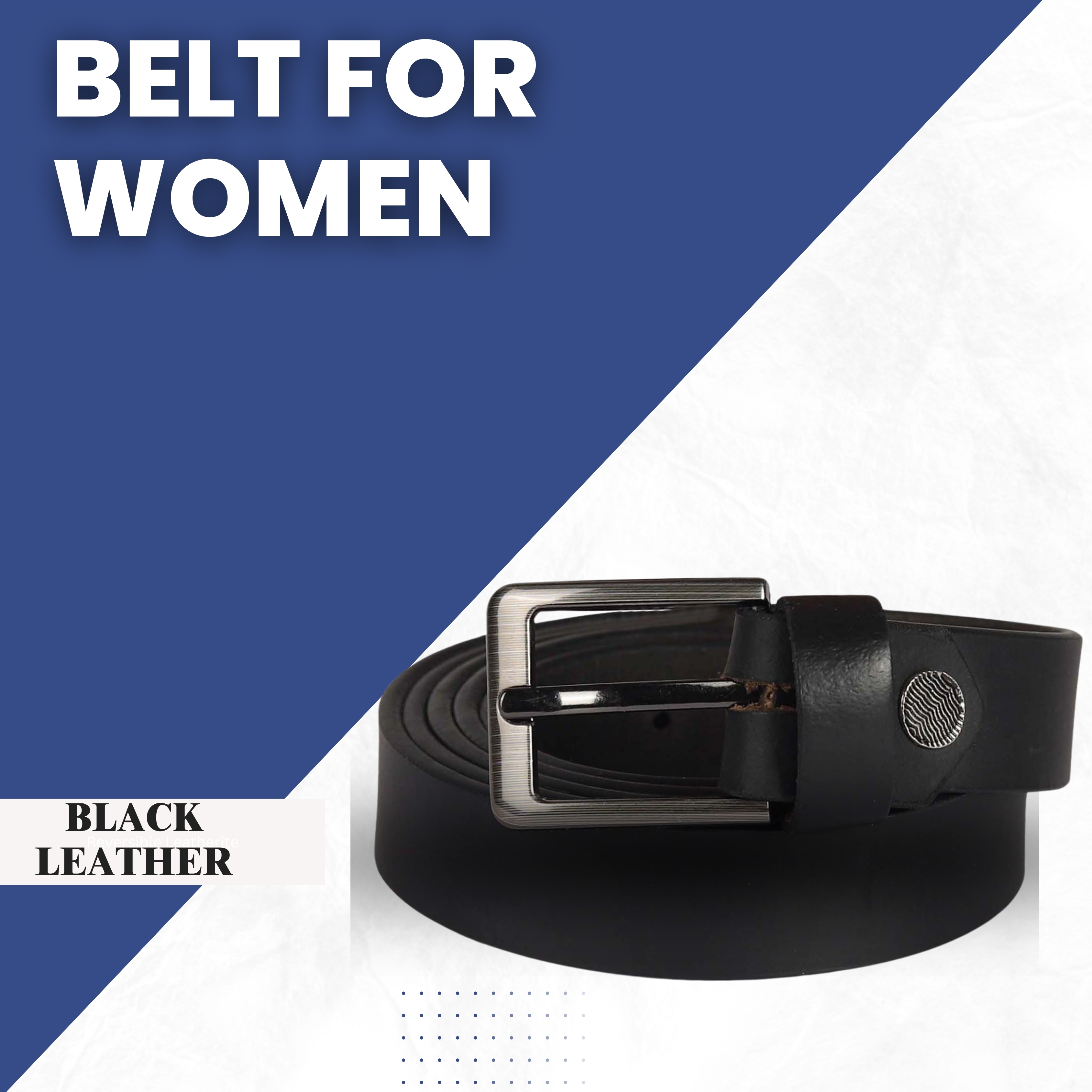 KAVSUN Black women Leather Belt (KVWBT)