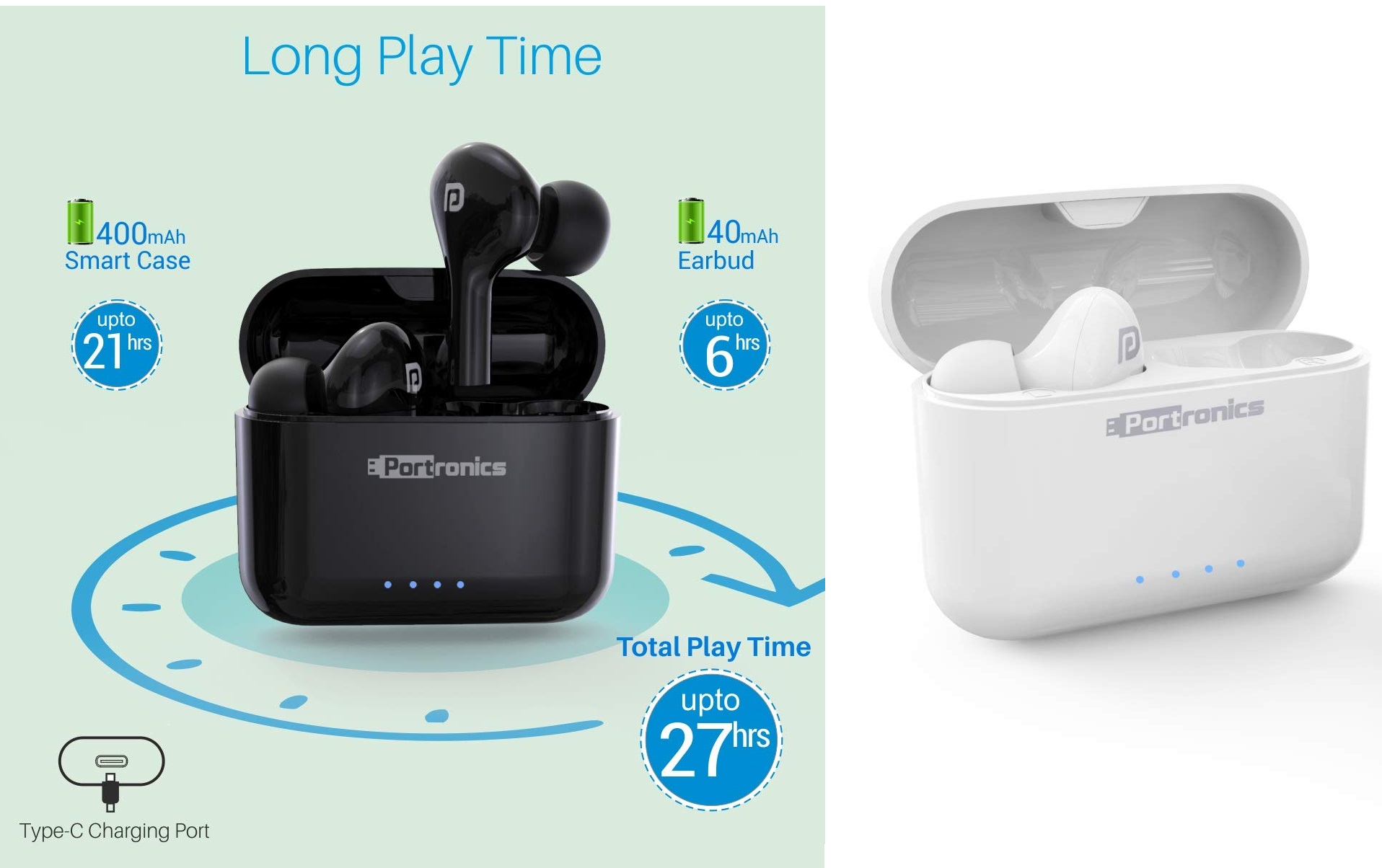 portronics harmonics twins 33 smart tws ear buds