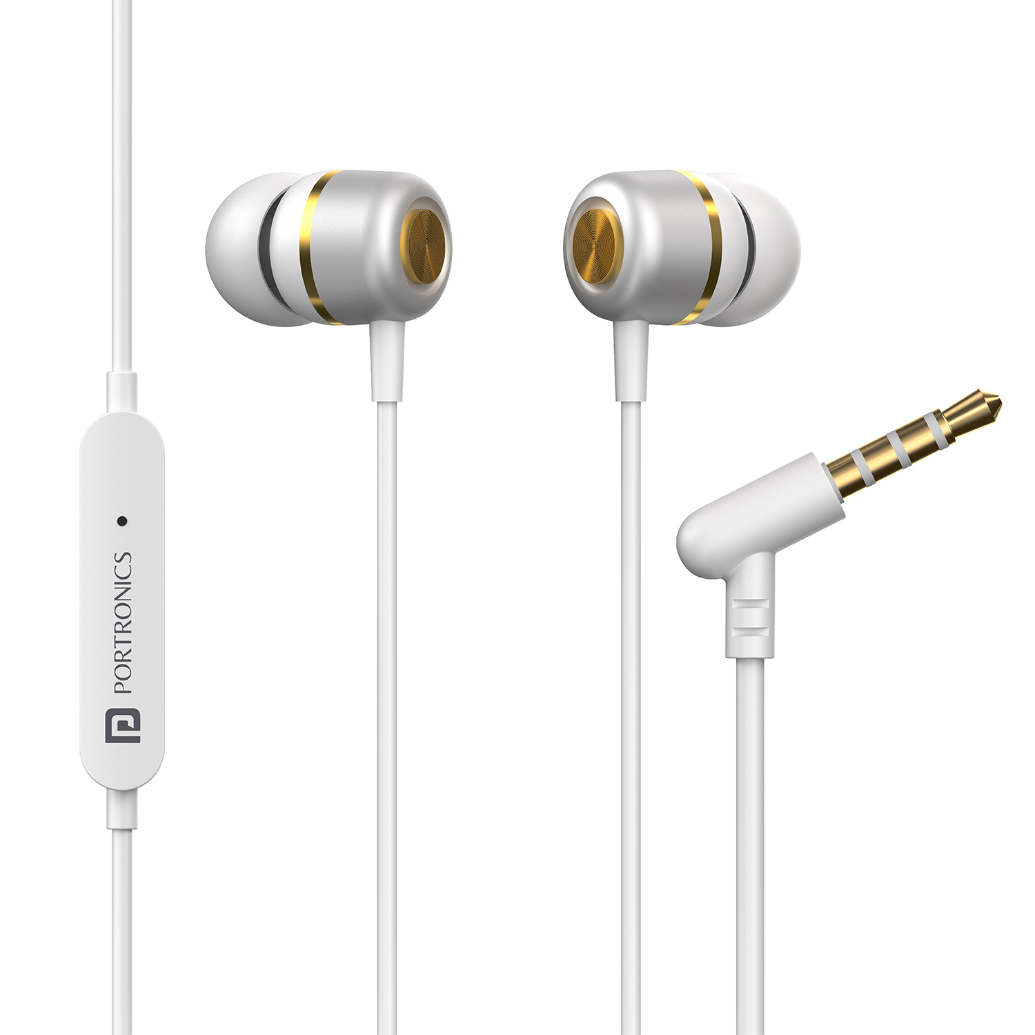 Portronics(POR 1418)Conch 10 in-Ear Wired Earphone with 3.5mm Jack, Power Audio, Built-in Mic, Tangl