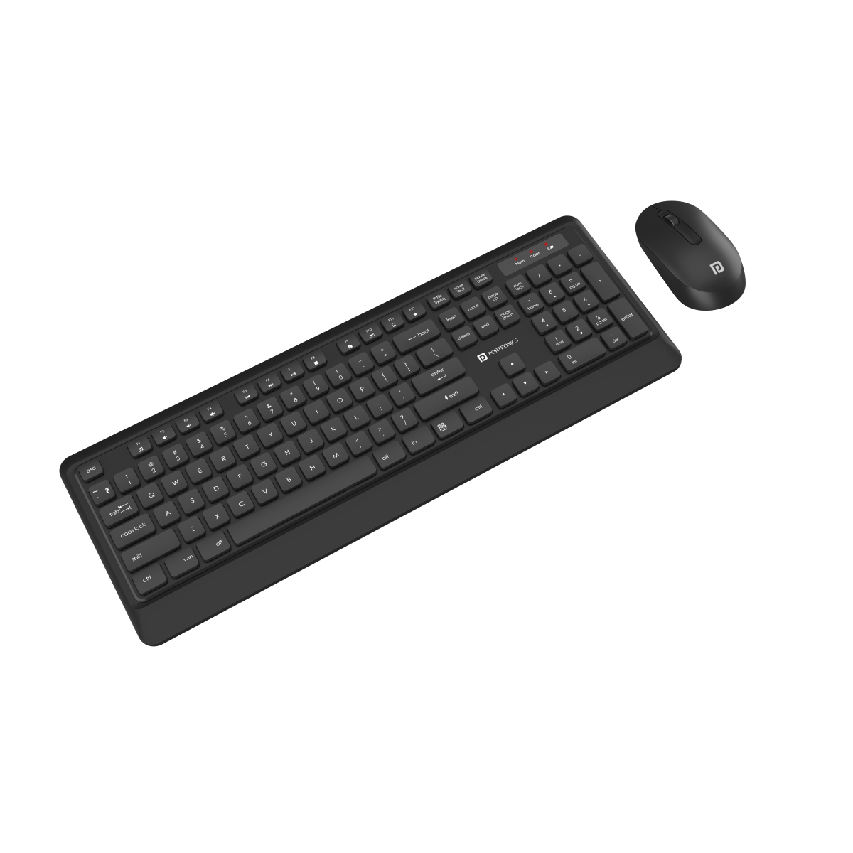 Portronics Key5 Combo - Multimedia Wireless Keyboard and Mouse, Z Black(POR 1658)