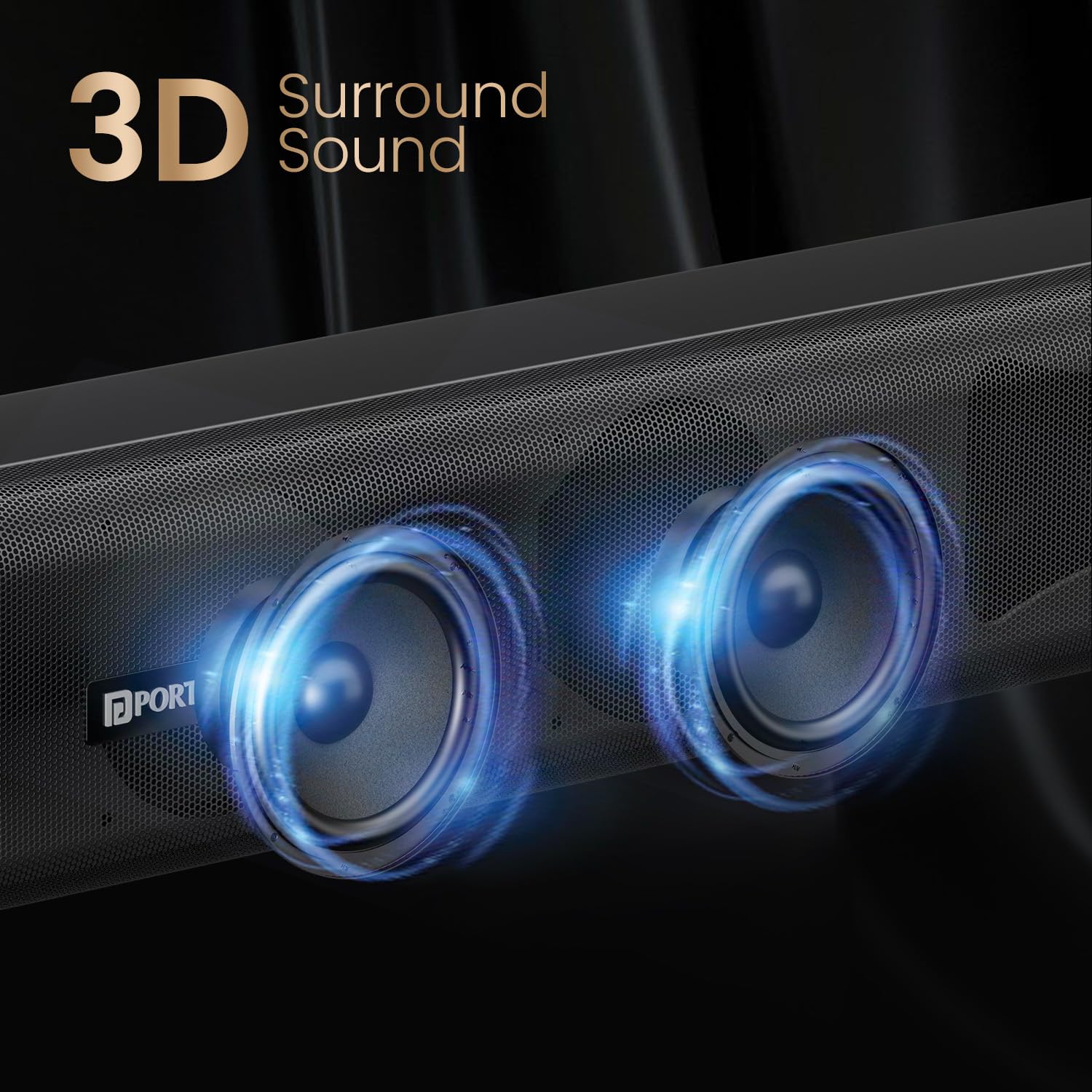 Portronics(POR 2547)Pure Sound 107  200W Soundbar with Subwoofer for Deep Bass, 2.1 Channel Home Theatre,3D Surround Sound,HD So