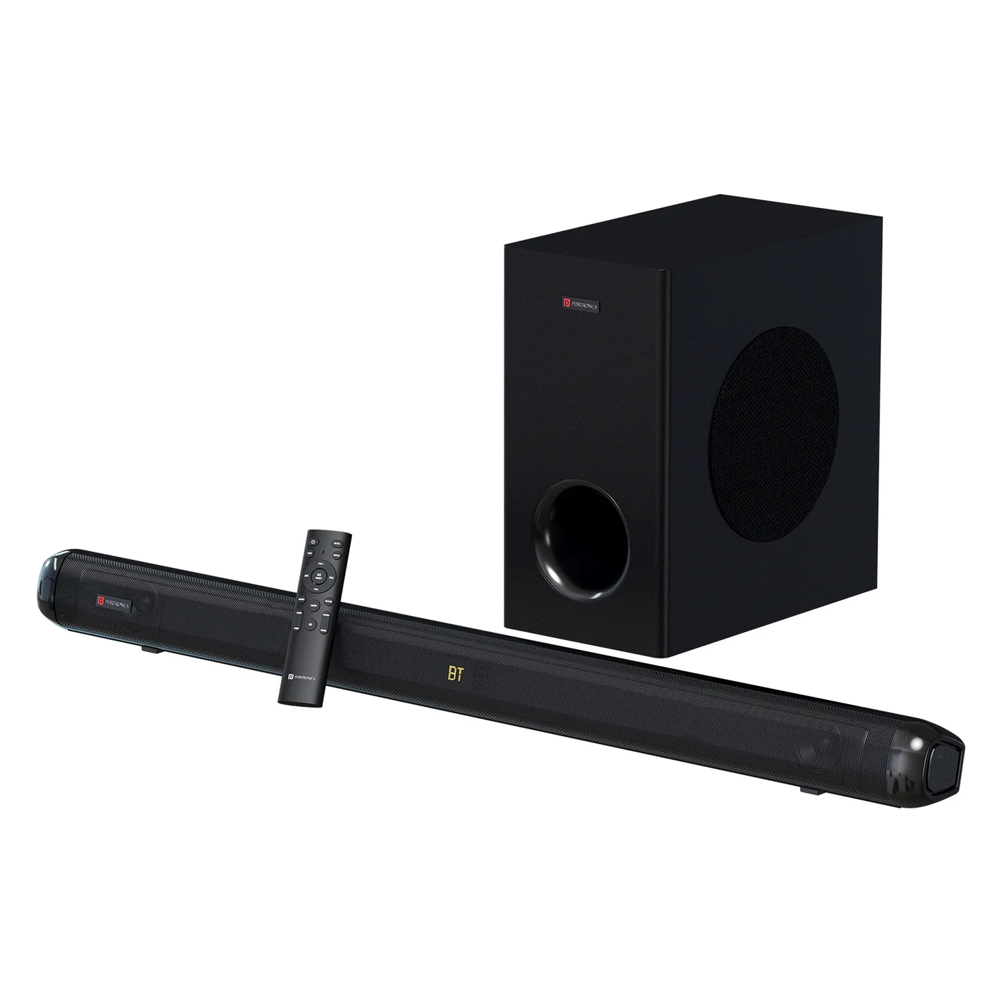 Portronics(POR 2650)Pure Sound 108 160W Bluetooth Soundbar with Deep Bass, 6.5 Inch Subwoofer, 2.1 Channel Home Theatre, 3 EQ Mo