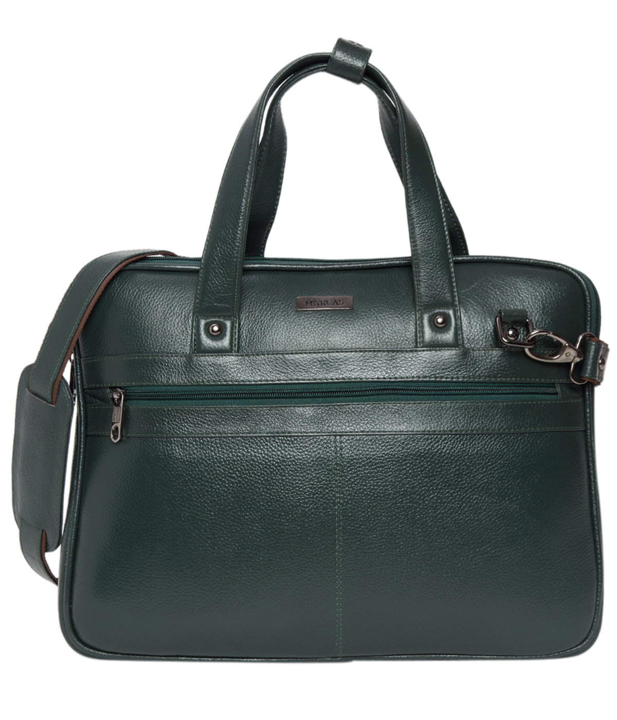 Marcas Amos Leather Laptop Bag Green