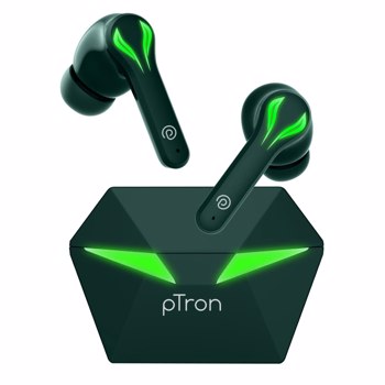 pTron Bassbuds Jade Truly Wireless Earbuds, 40ms Gaming Low Latency TWS, Stereo Calls, 40Hrs Playtim
