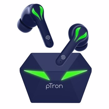 pTron Bassbuds Jade Truly Wireless Earbuds, 40ms Gaming Low Latency TWS, Stereo Calls, 40Hrs Playtim