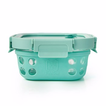 Tintbox 500Ml Glass Lunch Box With Glass Lid And Silicone Sleeve, Glassup, Coral Green