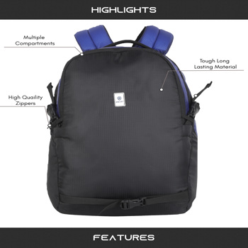 Zwart Bags 23 Ltrs Wayfer Thin Laptop Backpack Black Blue