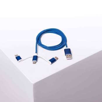 Travel Blue Deluxe 3-In-1 Micro Usb Cable With Usb-C And Lightning