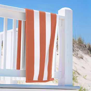 Lushhome Striped Terry Bath Towel With Silky Border On 2 Sides (Single Pc)  Orange   (AA-COBTST60_10