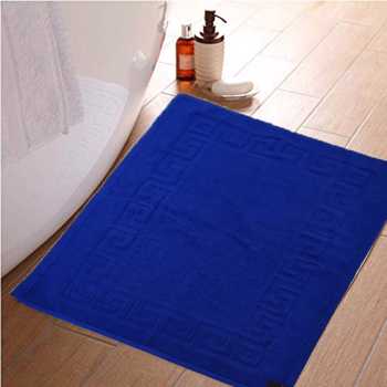 Lushhome Rc Terry Bathmat With Border On 4 Sides (Single Pc)  Royal Blue