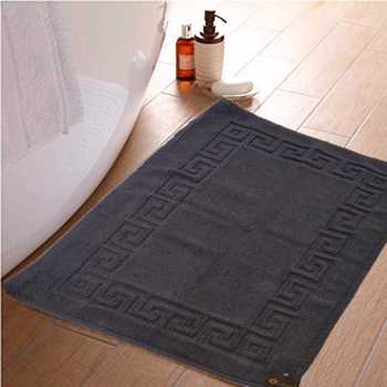 Lushhome Rc Terry Bathmat With Border On 4 Sides (Single Pc)  Steel Grey