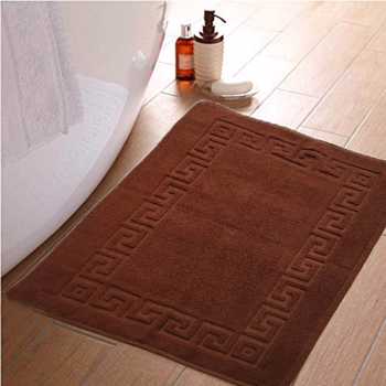 Lushhome Rc Terry Bathmat With Border On 4 Sides (Single Pc)  Nut Brown