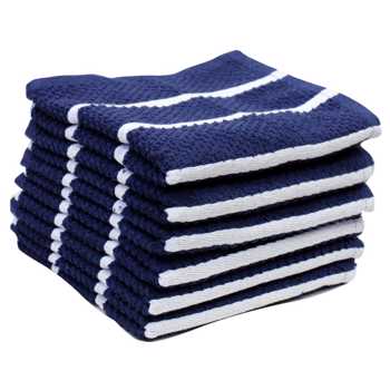 Lushhome-  Kitchen Checks  Cleaning Cloth, Terry Cotton Dish Machine Washable Towels For Home Use Bl