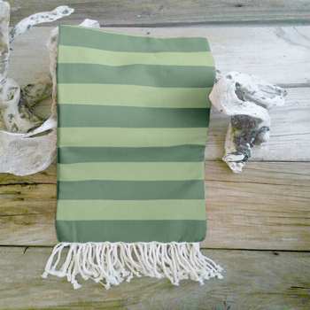 Lushhome Fouta Bath Towel With Fringes On 2 Sides (Single Pc) A Green + P Green