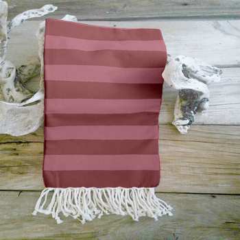 Lushhome Fouta Bath Towel With Fringes On 2 Sides (Single Pc) Red + Rose