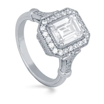 Qstreet White Square Diamond Ring