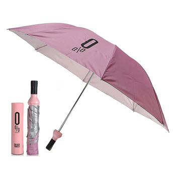 Style Homez Wine Bottle Pink 110 Cm Stylish 3 Fold Umbrella