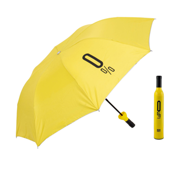Style Homez Wine Bottle Yellow 110 Cm Stylish 3 Fold Umbrella
