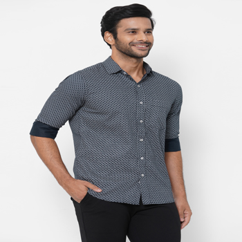 15 Buttons  Squares And Circles Casual Shirt