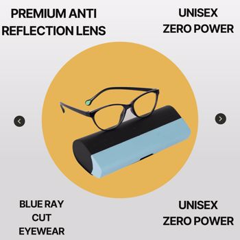 BM Optical Unisex Kids Blue Ray Cut Spectacles Zero Power - (BLR07)