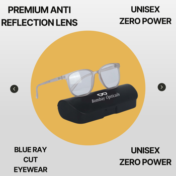 BM Optical Blueraycut Unisex Zero Power Spectacles-Light Pink (BLR22)