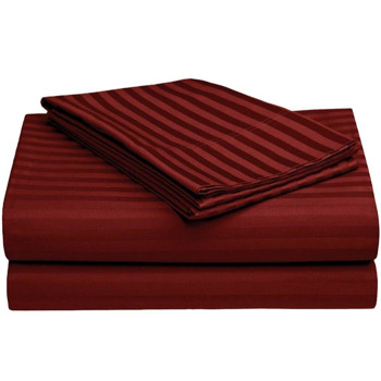 Self Solid Double-Bed bedsheet with 2 pillow cover (Maroon)