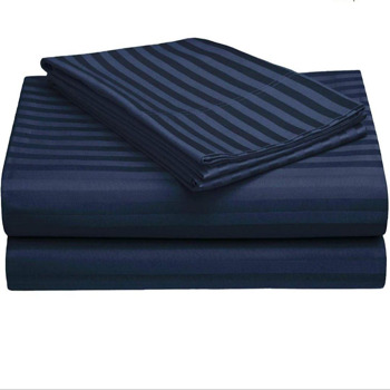 Self Solid Double-Bed bedsheet with 2 pillow cover (Blue)