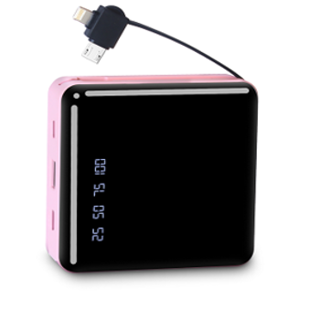 Instaplay DX03 in-Built 3 in 1 Cable 10000mAh Li-Polymer Power Bank