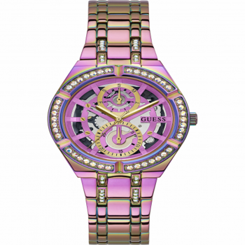 Guess Gw0604L4 Iridescent Rhinestone Cut-Through Multifunction Watch