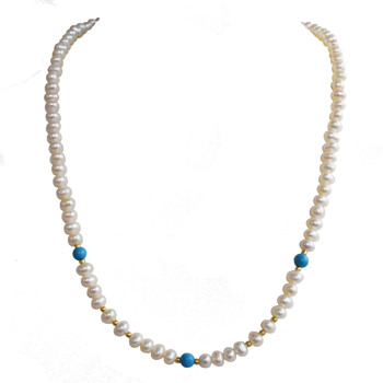 Embrace Timeless Elegance: Discover the Enchanting Allure of Our Exquisite Pearl and Turquoise Jewel