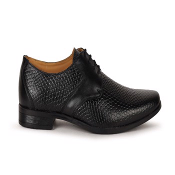 KAVSUN Genuine Leather Pointed Semi Formal Shoe Black (KV1463)