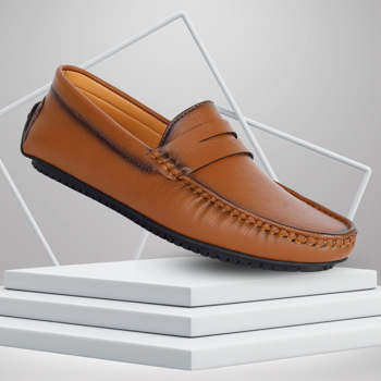 Kavsun Premium Stylish Matto Finish Loafers For Men Tan (KV2093)