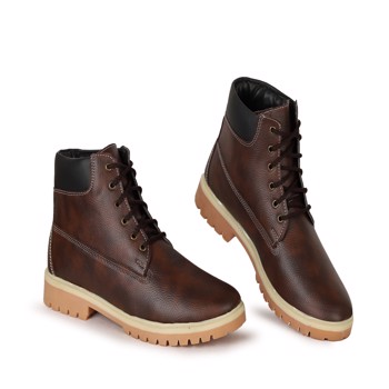 Kavsun Leatherite Ankle Boots For Men Brown (KV4009)