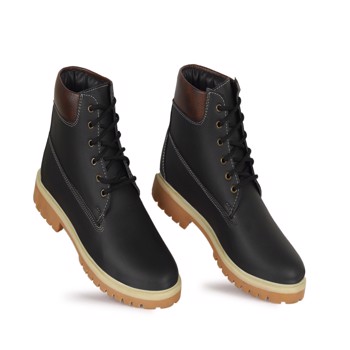 Kavsun Leatherite Ankle Boots For Men Black (KV4010)