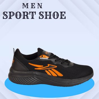 Kavsun Hoko Sport Shoes For Men Black Orange  (KV443)