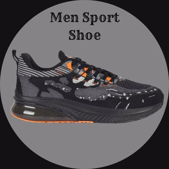 FLOLITE Sport Shoes For Men Black Orange (KV487)