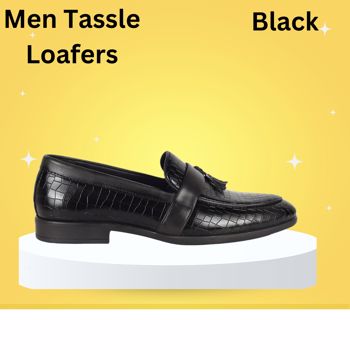 Kavsun Tassel Slipon Semi Casual Shoe For Men Black  (KV5010)
