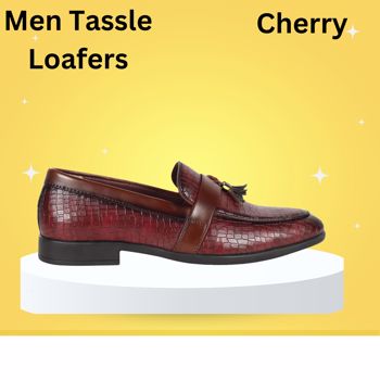 Kavsun Tassel Slipon Semi Casual Shoe For Men Cherry (KV5011)